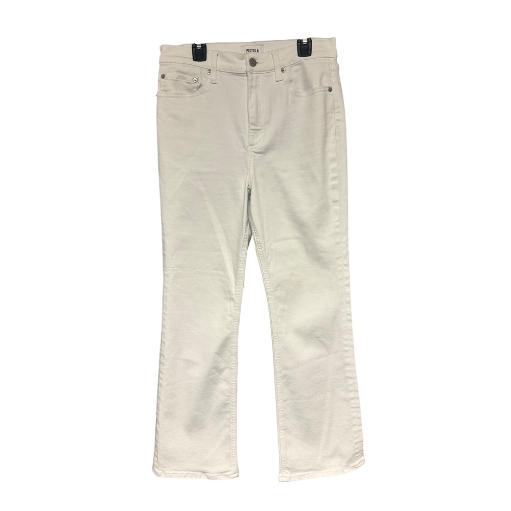 Pistola Vivi High Rise Ankle Flare White Jeans Size 28 Nautical Soft Stretch